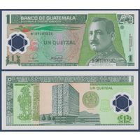 Гватемала, 1 кетсаль 2008 г., P-115a (B, полимер, президент Хосе Мария Орельяна), UNC
