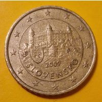 Словакия 50 евроцентов 2009 стандартная монета из оборота