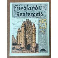 Нотгельд 25 пфеннигов 1922 год. Фридланд-ин-Мекленбург . Веймарская республика