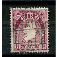 Ирландия - 1940/1967 - Карта 1 1/2Pg - [Mi.73A] - 1 марка. Гашеная.  (Лот 12JE)-TG2P5