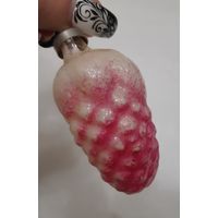 Игрушка ёлочная Розовая Шишка, стекло. СССР