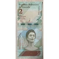Банкнота ВЕНЕСУЭЛА 2 БОЛИВАРА 2018 ГОД . НЕ БЫЛА В ОБОРОТЕ