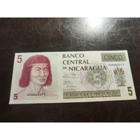 Никарагуа 5 кордоба образца 1991 года AUNC p174(1)
