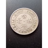Гонконг 50 центов 1951 г. - гурт с желобом Георг VI
