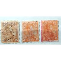 Венесуэла \155ф\ 1882\1893 Симон Боливар. Надпечатка герба. служебная