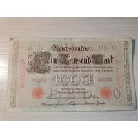 1000 марок 1910 года, Германия, красная печать.