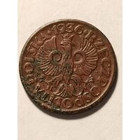 Польша 1 грош 1936 г.  ОЧЕНЬ НЕПЛОХОЙ, без мц.