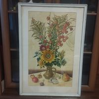 Картина Осень Врублевская Л.И. Акварель, гр.карандаш, бумага 36*60 см. Размер с рамой 50*73 см.
