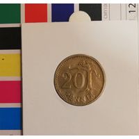 Финляндия 20 пенни 1974S в холдере