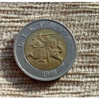 Werty71 Литва 5 Лит 1998 биметалл литов погоня