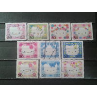 Япония, 2004. Поздравительные марки "Hello Kitty". Mi-11,0 евро гаш.