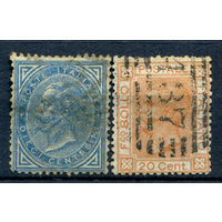 Италия (Королевство) - 1877г. - король Виктор Эммануил II - 2 марки - полная серия, гашёные [Mi 27-28]. #1-It-16-A-2