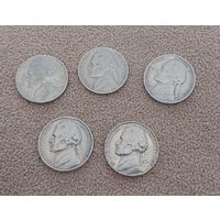 США 5 центов 1976D, 1973, 1971, 1964