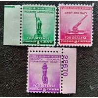 Марки США 1940 год Стандартный выпуск Серия из 3-х марок
