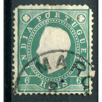 Португальские колонии - Индия - 1886г. - король Луиш I, перф 12 1/2, 6 R - 1 марка - гашёная [Mi 155 А]. #4-W1-181-A-1