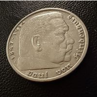 5 марок 1935 г. Германия   Гинденбург. СЕРЕБРО.  ЛЮКС