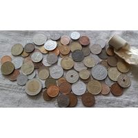 С РУБЛЯ! 70 монет+ рол, Швеция 5 оре, около 15 шт. Микс, без СССР, УК, РФ.