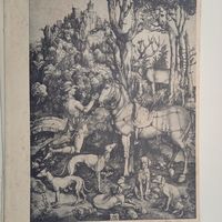 Durer, S. Eustachio. Гравюра энциклопедическая 19-20век. 29х19см. Германия. РАСПРОДАЖА КОЛЛЕКЦИИ.