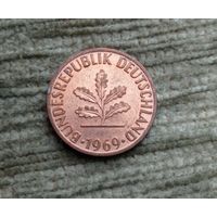 Werty71 Германия ФРГ 2 пфеннига 1969 D
