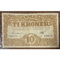 Банкнота 10 крон 1943 года. Дания