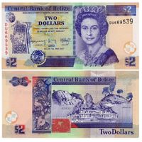 Белиз 2 доллара образца 2017 года UNC p66f