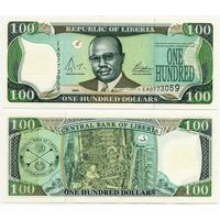 Либерия. 100 долларов (образца 2004 года, P30b, UNC)