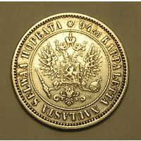 Русс. Финляндия 1 Марка 1892 Александр III Серебро