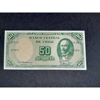 5 сентисимо на 50 песо 1960-1961 года. Чили. UNC. Распродажа