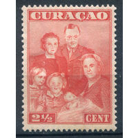 Нидерландские колонии - Кюрасао - 1943г. - королевская семья, 2 1/2 с - 1 марка - MH [Mi 205]. #3-WB-81-A-1