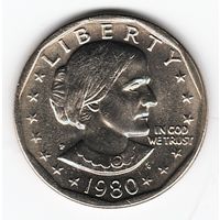 1 доллар США 1980 год Сьюзен Б. Энтони двор P _состояние UNC