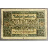 Банкнота 10 марок 1920 год. Веймарская республика. С рубля без МЦ.