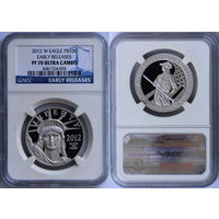 100 долларов 2012 г. W. Американский Платиновый орел. США. NGC PF70 ULTRA CAMEO. Платина. Цена! KM# 541