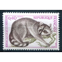 Франция - 1973г. - фауна, енот, охрана природы - 1 марка - полная серия, MH [Mi 1843]. #2-Fr-37-A-1
