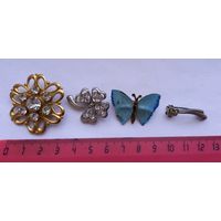 Винтажные Украшения.Брошки 4 штуки