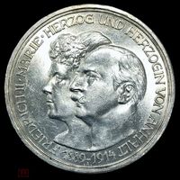 С рубля без мц! 3 марки 1914 Ангальт ярчайший блеск! Нечастая! ГИ в люксе