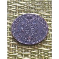 Саксония 1 пфенниг 1866 г