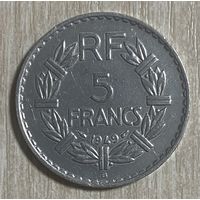 Монета 5 франков 1949 год. Франция.