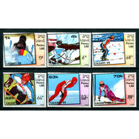 Лаос - 1988г. - Зимние Олимпийские игры - 6 марок - полная серия, MNH, одна марка с отпечатком на клее [Mi 1060-1065]. #O-Se-Z-1-6