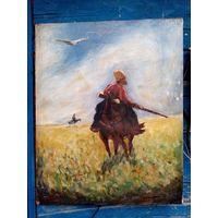 С рубля без мц. картина "Всадник" 100х80см. м.ф.