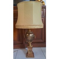 Лампа торшер. Большая. Дерево, Бронза. Европа винтаж.