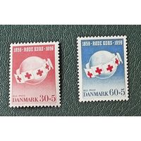 Дания** 1959 красный крест полная серия без наклеек и их следов