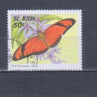 [1109] Сент-Киттс 1997. Фауна.Бабочка. Гашеная марка.