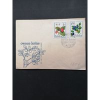 Польша 1977 КПД с двумя марками из серии "Лесные ягоды" (спецгашение) Mi.2489-2490 каталог 1.00 евро