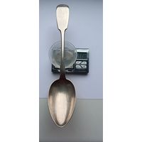Столовая ложка, мастера - Василия Матвеевича Ашмарина. Вес 71,5 грамма. Серебро 84. Не чищена. 195