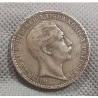 Пруссия 3 марки 1909 года  с рубля!