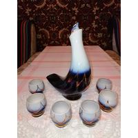 Набор рюмок Птица с графином из СССР
