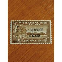 Британская колония Индия локальный выпуск княжества Траванкор железная дорога мост (1-10)