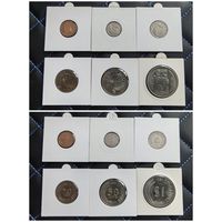Распродажа !!! Сингапур 6 монет (1, 5, 10, 20, 50 центов, 1 доллар) 1967-1984 гг. UNC