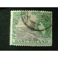 Басутоленд, колония Британии, 1954. Королева Елизавета II. Берег реки Оранж