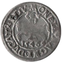 Великое Княжество Литовское, Русское и Жемайтское и Иных Земель. 1/2 гроша /паўгрош, полугрош/ 1546. Нечастая